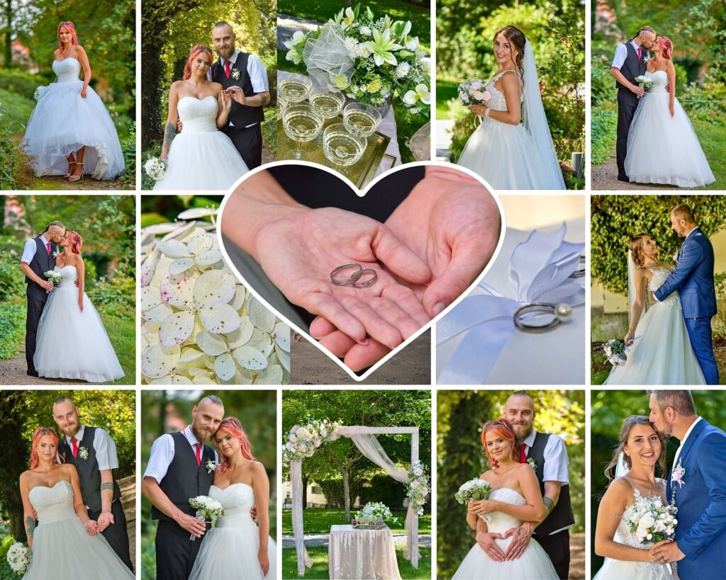 white minimalist romantic couple photo collage